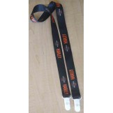 Silk Screen 1" Lanyard with 2 White Plastic Clips